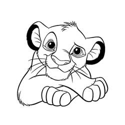 Desenho de Simba deitado com as patas cruzadas para colorir Desenho de Simba deitado com as patas cruzadas para colorir
