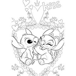 Stitch e Angel - Desenhos para colorir gratuitos