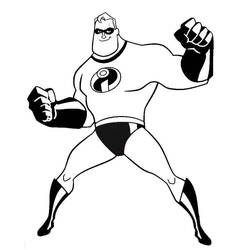 Desenho de The Incredibles em posição de luta para colorir Desenho de The Incredibles em posição de luta para colorir