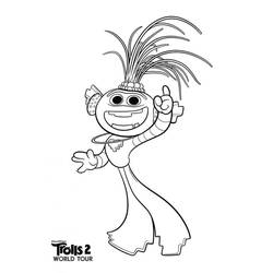 Desenho de Rei Trollex em pose de dança para colorir Desenho de Rei Trollex em pose de dança para colorir