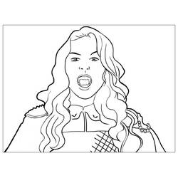 Desenho de Chica Vampiro mostrando os caninos para colorir