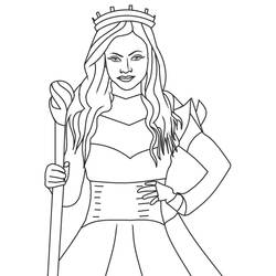 Desenho de Audrey posando com seu cetro real para colorir