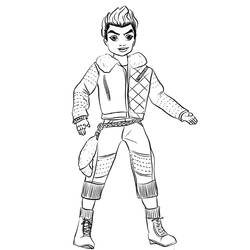 Desenho de Carlos de Descendentes em pose confiante para colorir