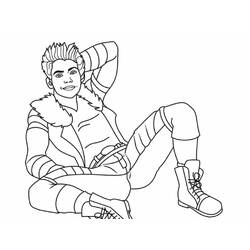 Desenho de Carlos de Descendentes relaxando para colorir