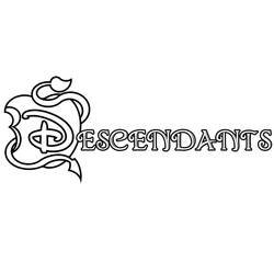 Desenho de Logo de Descendentes com maçã e serpente para colorir
