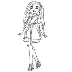 Desenho de Lonnie em pé de vestido para colorir