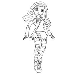 Desenho de Mal posando com seu look de tachas para colorir