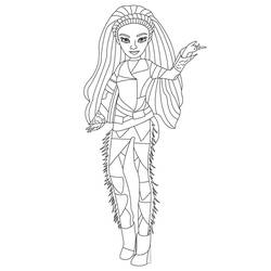 Desenho de Uma posando com seu traje de pirata para colorir