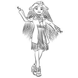 Desenho de Uma posando com cabelo ondulado para colorir