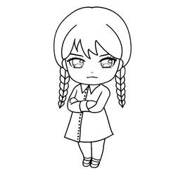Wandinha Addams - Desenhos para colorir gratuitos