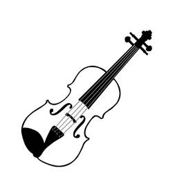 Desenho de Violino com cordas e voluta para colorir Desenho de Violino com cordas e voluta para colorir