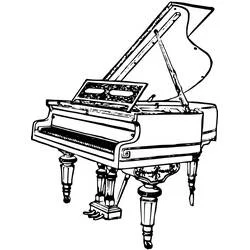 Desenho de Piano de cauda aberto para colorir