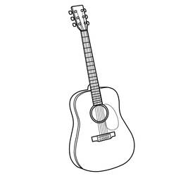 Desenho de Violão em pé para colorir