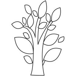 Desenho de Árvore com folhas estilizadas para colorir
