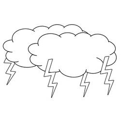 Nuvem e Tempestade - Desenhos para colorir gratuitos
