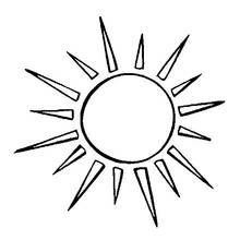 Desenho de Sol com raios pontiagudos para colorir