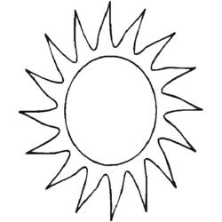 Desenho de Sol com raios pontiagudos para colorir