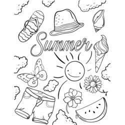 Verão - Desenhos para colorir gratuitos