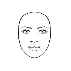 Desenho de Rosto simples com olhos, nariz e boca para colorir