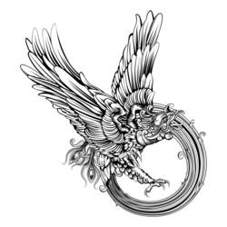 Desenho de Tatuagem de águia real para colorir