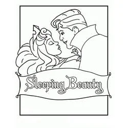 Desenho de Princess Aurora frente ao Príncipe Philip para colorir