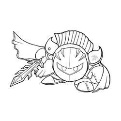 Desenho de Cavaleiro Meta Knight pronto para lutar para colorir