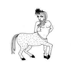 Desenho de Centauro em pé com a mão na cintura para colorir