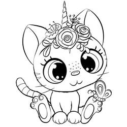 Gato Unicórnio - Desenhos para colorir gratuitos