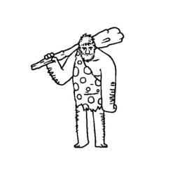 Homem Pré-histórico - Desenhos para colorir gratuitos
