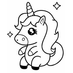 Unicórnio Kawaii - Desenhos para colorir gratuitos