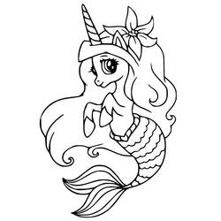 Unicórnio Sereia - Desenhos para colorir gratuitos