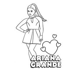 Desenho de Ariana Grande posando com corações para colorir Desenho de Ariana Grande posando com corações para colorir