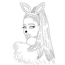 Desenho de Ariana Grande com orelhas de coelho para colorir Desenho de Ariana Grande com orelhas de coelho para colorir