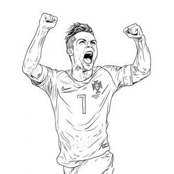 Desenho de Cristiano Ronaldo celebrando um gol para colorir Desenho de Cristiano Ronaldo celebrando um gol para colorir