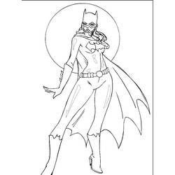 Desenho de Batgirl em pose heroica para colorir