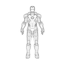 Desenho de Homem de Ferro em pé com sua armadura para colorir