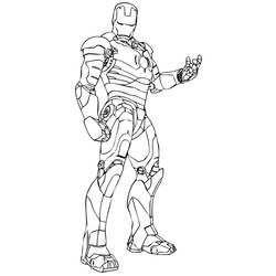 Desenho de Homem de Ferro de pé com sua armadura para colorir