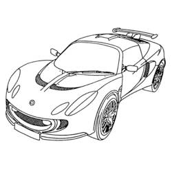 Desenho de Carro de corrida com aerofólio traseiro para colorir