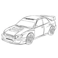 Desenho de Carro de ralis Subaru Impreza para colorir