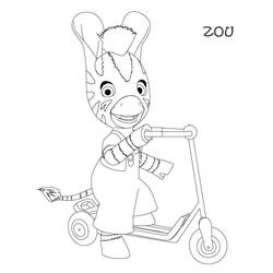 Desenho de Zou andando de patinete para colorir Desenho de Zou andando de patinete para colorir