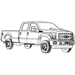 Desenho de Picape Ford com cabine dupla para colorir