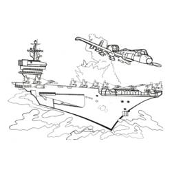 Porta-aviões - Desenhos para colorir gratuitos