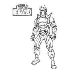 Desenho de Omega em pé com sua armadura para colorir
