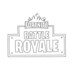 Desenho de Placa do logo Fortnite Battle Royale para colorir
