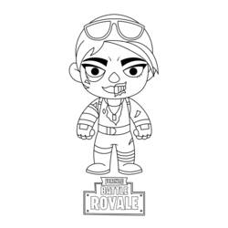 Desenho de Fortnite skin zumbi em pé sobre uma base para colorir