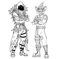 Desenho de Nevermore Soldier e Peekaboo Outfit do Fortnite para colorir