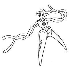 Desenho de Deoxys com braços tentaculares estendidos para colorir