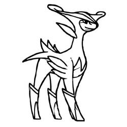 Desenho de Legendary Pokemon Virizion em pose elegante para colorir