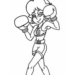 Desenho de Princesa Daisy em pose de boxe para colorir