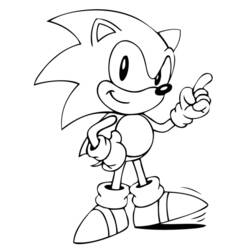 Desenho de Sonic com o dedo apontado para colorir Desenho de Sonic com o dedo apontado para colorir